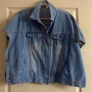 Cap Style Jean Jacket